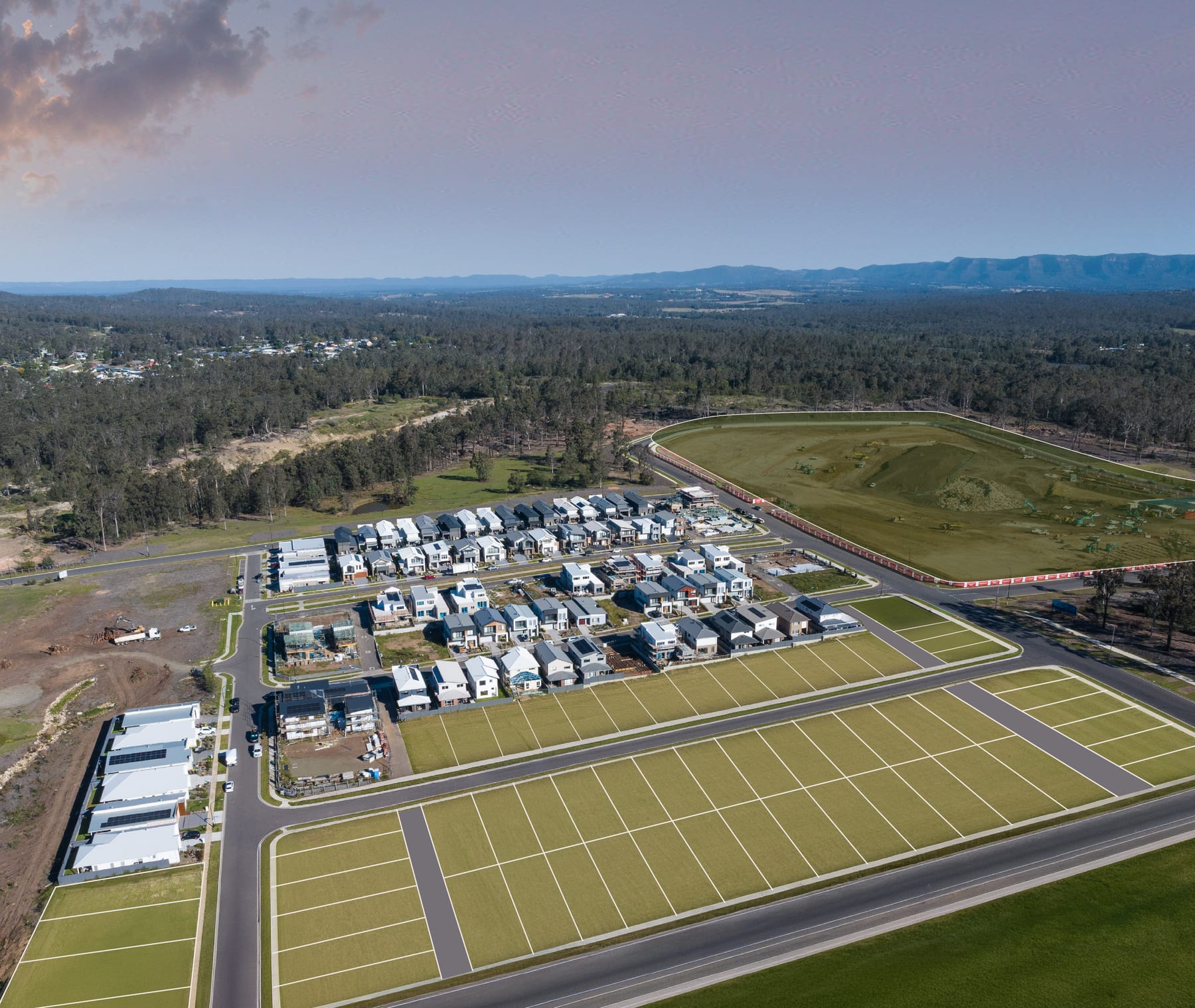 Aerial view of Huntlee Town Centre