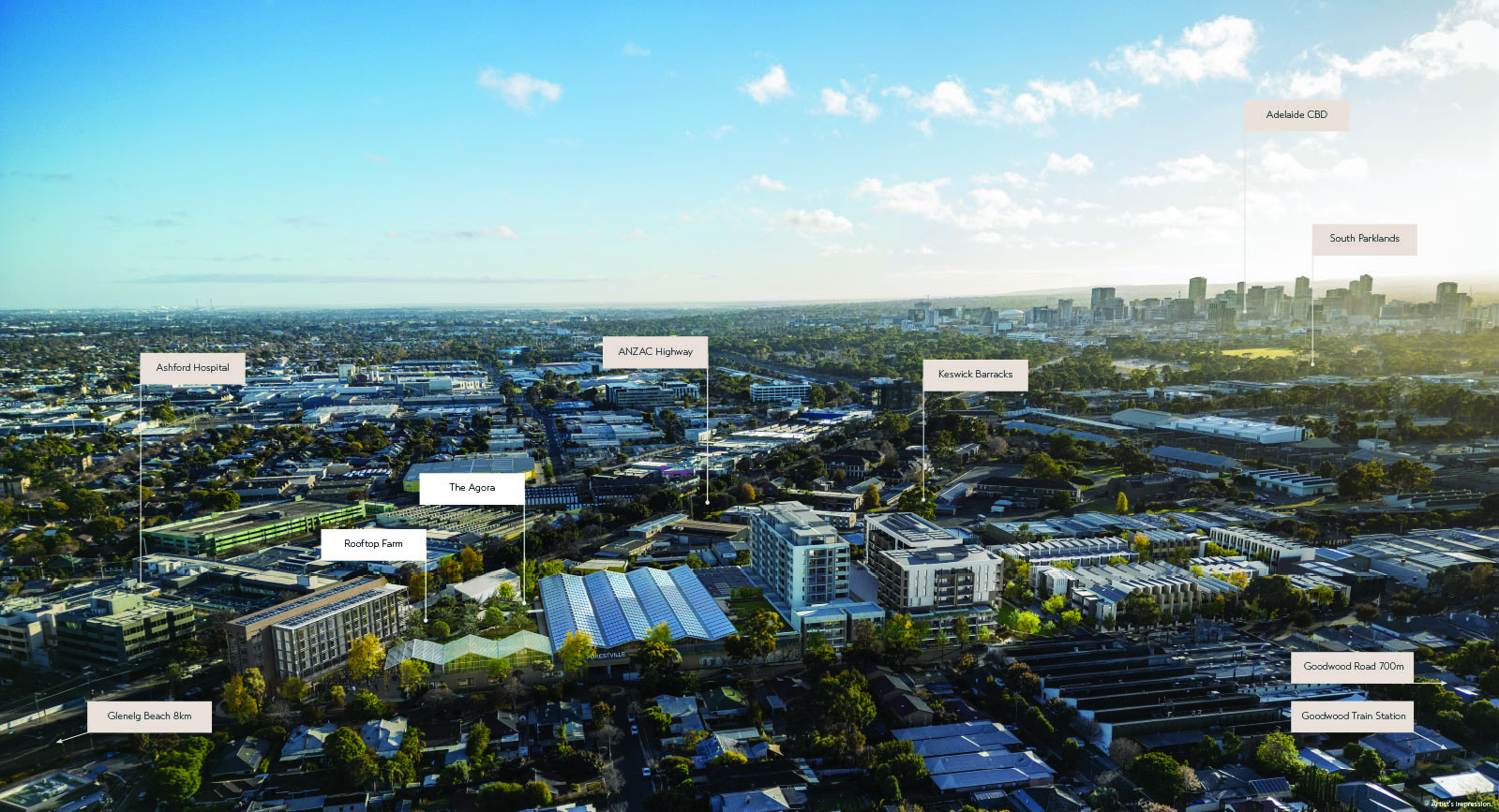 Aerial map showing the Urban Series location and nearby amenities